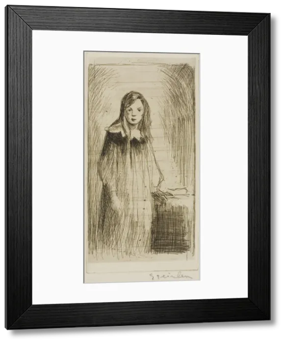 Framed Print : Young Girl Standing, n. d. Creator: Theophile Alexandre Steinlen Framed Print : Young Girl Standing, n. d. Creator: Theophile Alexandre Steinlen