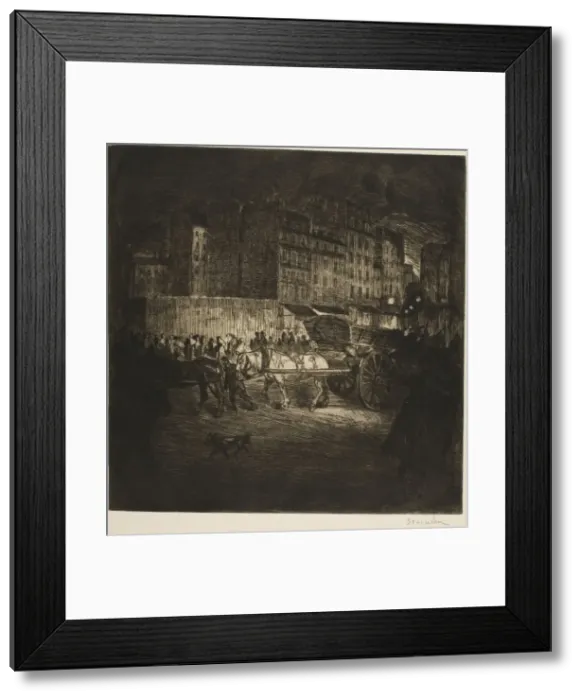 Framed Print : The Rubbish Cart, 1902. Creator: Theophile Alexandre Steinlen Framed Print : The Rubbish Cart, 1902. Creator: Theophile Alexandre Steinlen