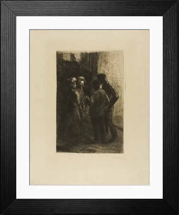 Framed Print : Two Women of the Street and Their Companions, 1898. Creator: Theophile Alexandre Steinlen Framed Print : Two Women of the Street and Their Companions, 1898. Creator: Theophile Alexandre Steinlen