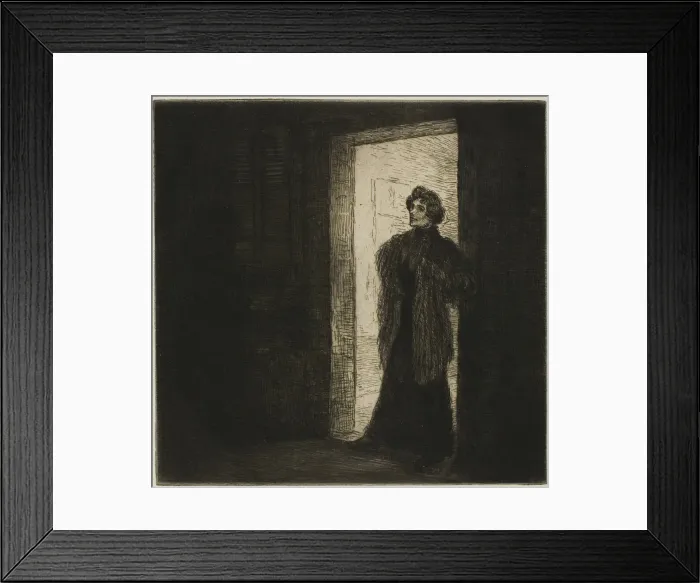 Framed Print : On the Threshold, 1902. Creator: Theophile Alexandre Steinlen Framed Print : On the Threshold, 1902. Creator: Theophile Alexandre Steinlen