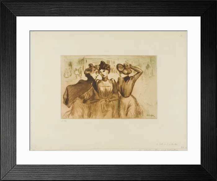 Framed Print : Three Working Girls Out for Lunch, 1900. Creator: Theophile Alexandre Steinlen Framed Print : Three Working Girls Out for Lunch, 1900. Creator: Theophile Alexandre Steinlen