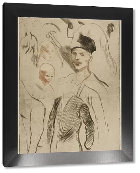 Plate of Sketches, no. 2, 1898. Creator: Theophile Alexandre Steinlen