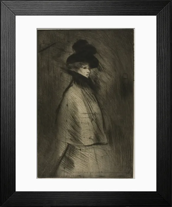 Framed Print : Woman Strolling, 1898. Creator: Theophile Alexandre Steinlen Framed Print : Woman Strolling, 1898. Creator: Theophile Alexandre Steinlen