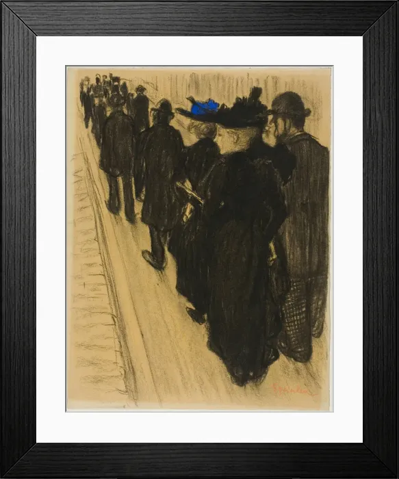 Framed Print : The Entourage, 1895. Creator: Theophile Alexandre Steinlen Framed Print : The Entourage, 1895. Creator: Theophile Alexandre Steinlen