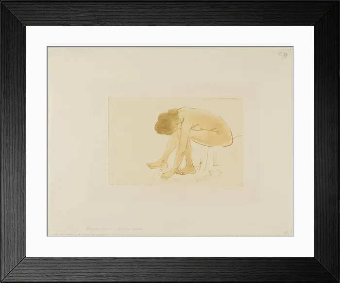 Framed Print : Seated Woman Wiping Her Feet, 852. Creator: Theophile Alexandre Steinlen Framed Print : Seated Woman Wiping Her Feet, 852. Creator: Theophile Alexandre Steinlen