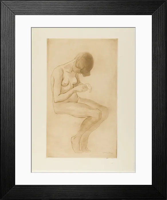 Framed Print : Woman Fixing Her Nails, 883. Creator: Theophile Alexandre Steinlen Framed Print : Woman Fixing Her Nails, 883. Creator: Theophile Alexandre Steinlen