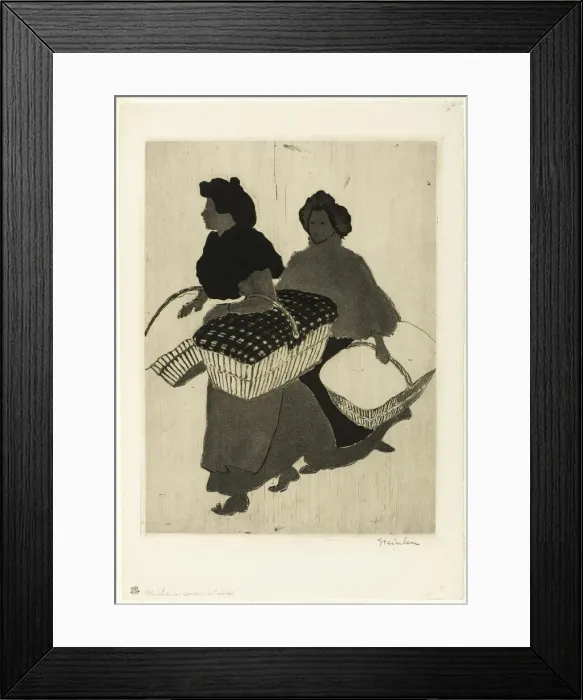 Framed Print : Laundresses Carrying Back Their Work, 1898. Creator: Theophile Alexandre Steinlen Framed Print : Laundresses Carrying Back Their Work, 1898. Creator: Theophile Alexandre Steinlen