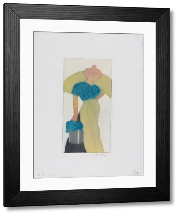 Framed Print : The Laundress, 1898. Creator: Theophile Alexandre Steinlen Framed Print : The Laundress, 1898. Creator: Theophile Alexandre Steinlen