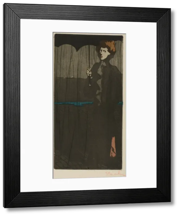 Framed Print : The Shower, 1898. Creator: Theophile Alexandre Steinlen Framed Print : The Shower, 1898. Creator: Theophile Alexandre Steinlen