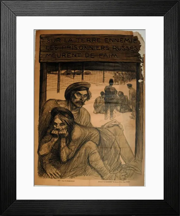Framed Print : THE ENEMY SOIL - RUSSIAN PRISONERS - DIE OF HUNGER, 1917 Framed Print : THE ENEMY SOIL - RUSSIAN PRISONERS - DIE OF HUNGER, 1917