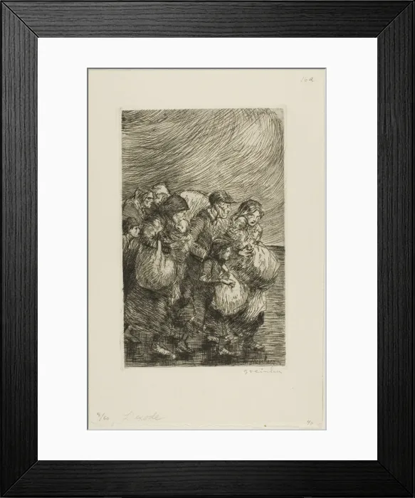 Framed Print : Evacuees, 5723. Creator: Theophile Alexandre Steinlen Framed Print : Evacuees, 5723. Creator: Theophile Alexandre Steinlen