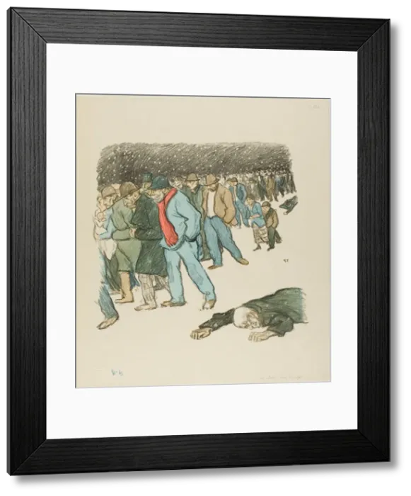 Framed Print : Misery Under the Snow, January 1894. Creator: Theophile Alexandre Steinlen Framed Print : Misery Under the Snow, January 1894. Creator: Theophile Alexandre Steinlen
