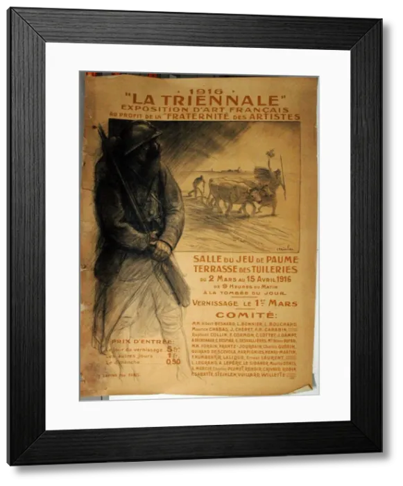 Framed Print : 1916 La Triennale, 1916. Creator: Theophile Alexandre Steinlen Framed Print : 1916 La Triennale, 1916. Creator: Theophile Alexandre Steinlen