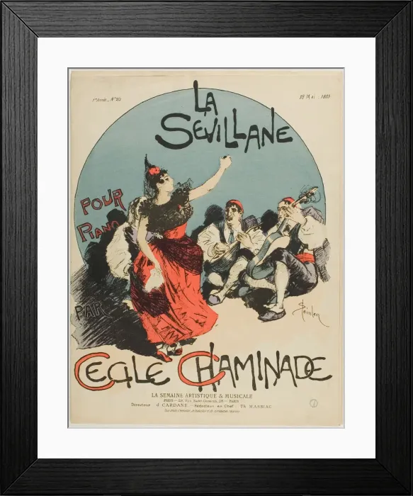 Framed Print : Overture for The Woman from Seville, for Piano, by Cecile Chaminade, published May 18 Framed Print : Overture for The Woman from Seville, for Piano, by Cecile Chaminade, published May 18