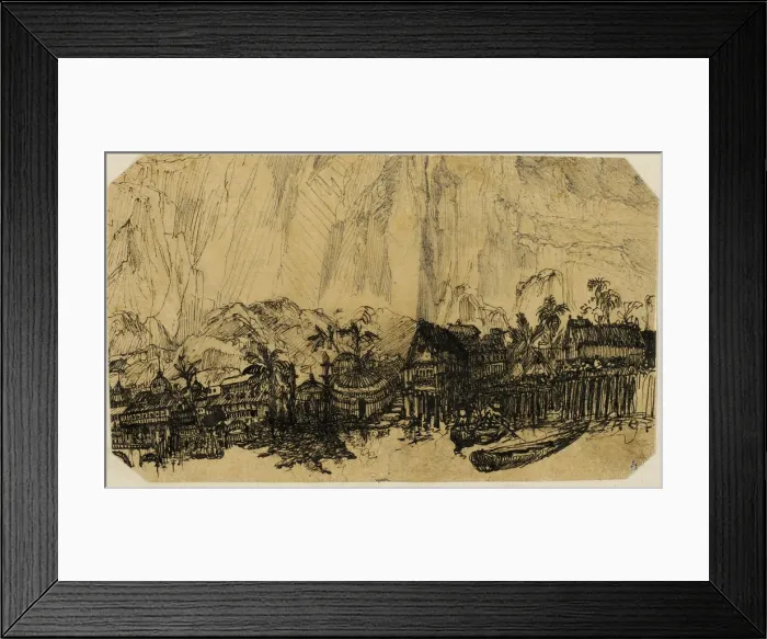 Framed Print : Exotic Landscape, n. d. Creator: Rodolphe Bresdin Framed Print : Exotic Landscape, n. d. Creator: Rodolphe Bresdin
