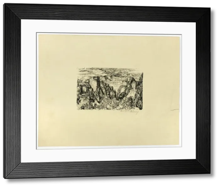 Framed Print : Untitled (possibly Caesar and His Legions), c. 1881. Creator: Rodolphe Bresdin Framed Print : Untitled (possibly Caesar and His Legions), c. 1881. Creator: Rodolphe Bresdin