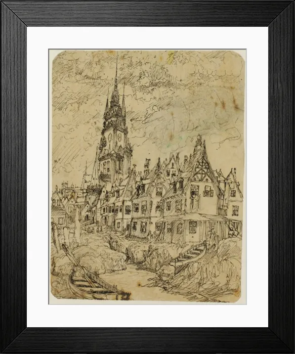 Framed Print : Maritime Village, n. d. Creator: Rodolphe Bresdin Framed Print : Maritime Village, n. d. Creator: Rodolphe Bresdin