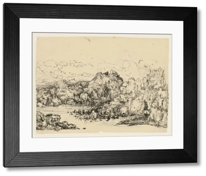 Framed Print : Rocks by the Sea, n. d. Creator: Rodolphe Bresdin Framed Print : Rocks by the Sea, n. d. Creator: Rodolphe Bresdin