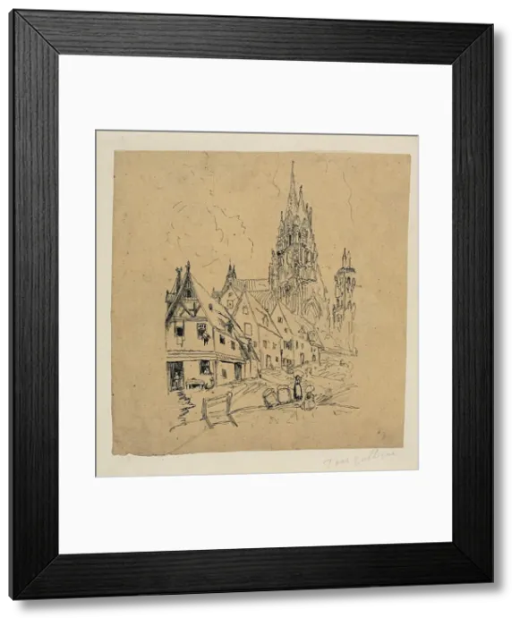 Framed Print : Gothic Cathedral, n. d. Creator: Rodolphe Bresdin Framed Print : Gothic Cathedral, n. d. Creator: Rodolphe Bresdin