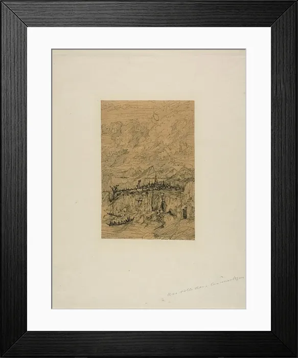 Framed Print : City in the Mountains, n. d. Creator: Rodolphe Bresdin Framed Print : City in the Mountains, n. d. Creator: Rodolphe Bresdin
