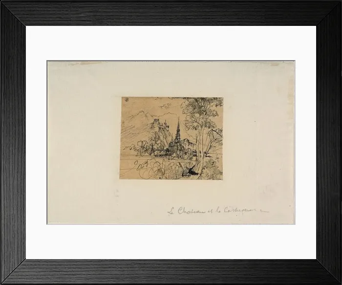 Framed Print : The Chateau and the Cathedral, n. d. Creator: Rodolphe Bresdin Framed Print : The Chateau and the Cathedral, n. d. Creator: Rodolphe Bresdin