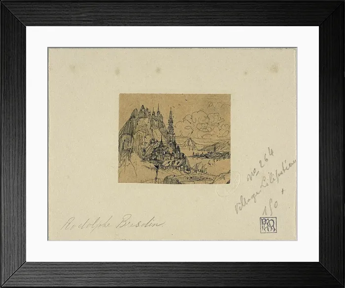 Framed Print : The Lilliputian Village, n. d. Creator: Rodolphe Bresdin Framed Print : The Lilliputian Village, n. d. Creator: Rodolphe Bresdin