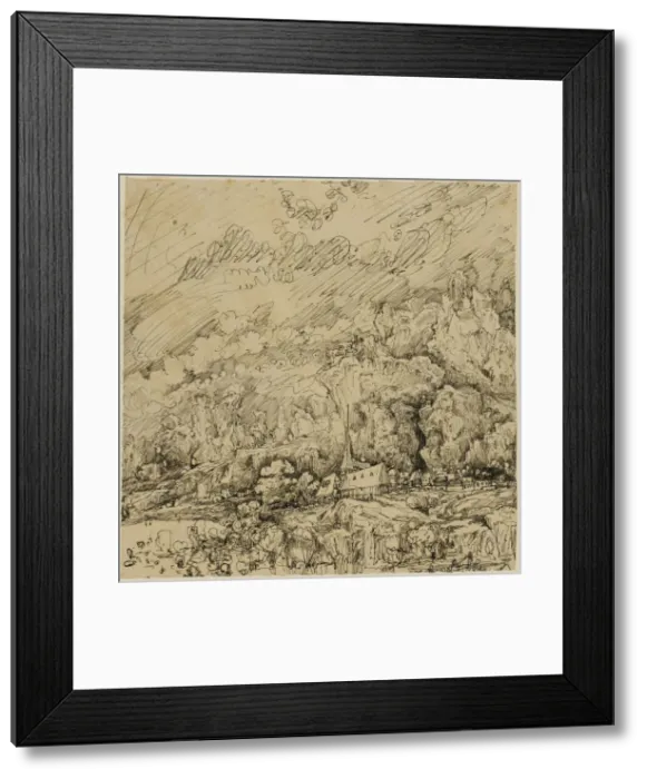 Framed Print : Landscape with an Old Church, n. d. Creator: Rodolphe Bresdin Framed Print : Landscape with an Old Church, n. d. Creator: Rodolphe Bresdin