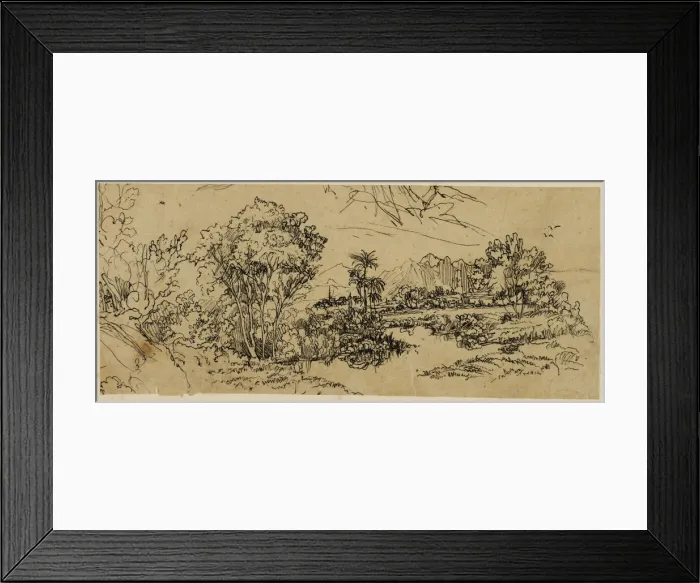 Framed Print : Landscape on the West Shore, n. d. Creator: Rodolphe Bresdin Framed Print : Landscape on the West Shore, n. d. Creator: Rodolphe Bresdin