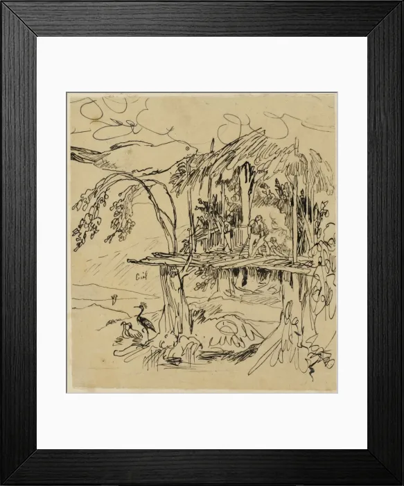 Framed Print : Etruscan Village, n. d. Creator: Rodolphe Bresdin Framed Print : Etruscan Village, n. d. Creator: Rodolphe Bresdin