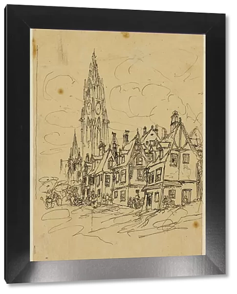 The Flemish Belfry, n. d. Creator: Rodolphe Bresdin