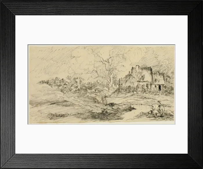 Framed Print : Country Landscape, n. d. Creator: Rodolphe Bresdin Framed Print : Country Landscape, n. d. Creator: Rodolphe Bresdin