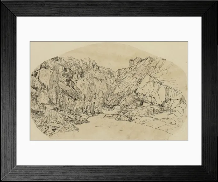 Framed Print : Stream in a Gorge, n. d. Creator: Rodolphe Bresdin Framed Print : Stream in a Gorge, n. d. Creator: Rodolphe Bresdin