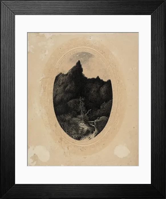 Framed Print : The Traveler in the Mountains, 1870 / 79. Creator: Rodolphe Bresdin Framed Print : The Traveler in the Mountains, 1870 / 79. Creator: Rodolphe Bresdin