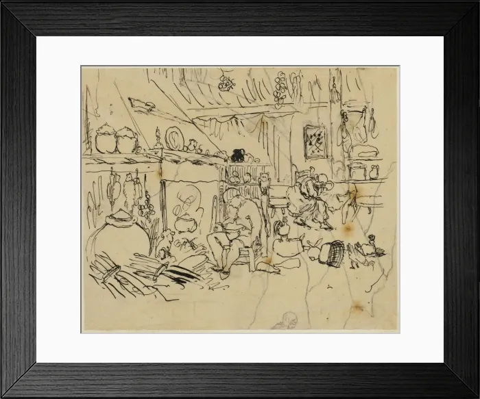 Framed Print : Misery at Home, n. d. Creator: Rodolphe Bresdin Framed Print : Misery at Home, n. d. Creator: Rodolphe Bresdin