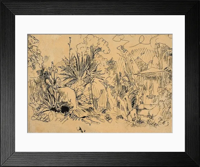 Framed Print : African Village, n. d. Creator: Rodolphe Bresdin Framed Print : African Village, n. d. Creator: Rodolphe Bresdin