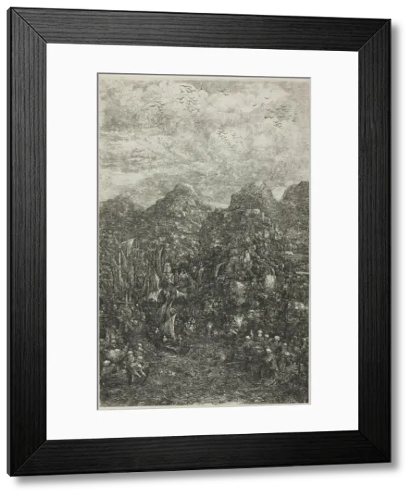 Framed Print : The Miraculous Draught of Fishes, 1883. Creator: Rodolphe Bresdin Framed Print : The Miraculous Draught of Fishes, 1883. Creator: Rodolphe Bresdin