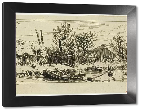 The Frozen Pond, small plate, 1845. Creator: Charles Emile Jacque