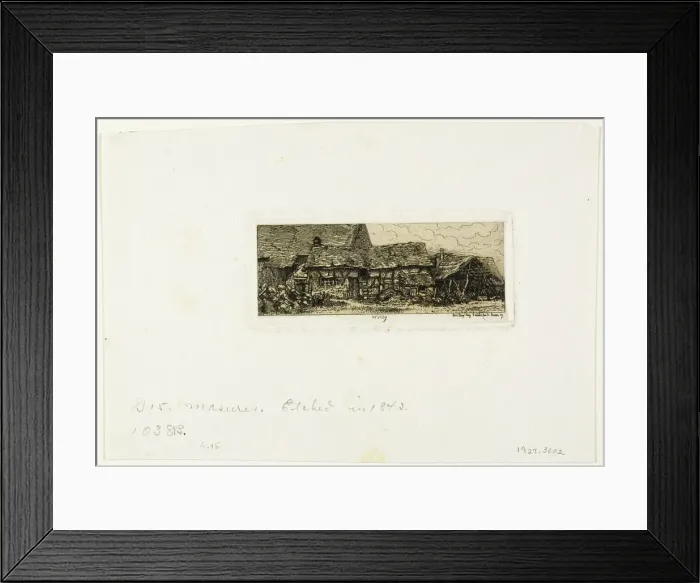 Framed Print : Peasant Dwelling at Cricey, 1843. Creator: Charles Emile Jacque Framed Print : Peasant Dwelling at Cricey, 1843. Creator: Charles Emile Jacque