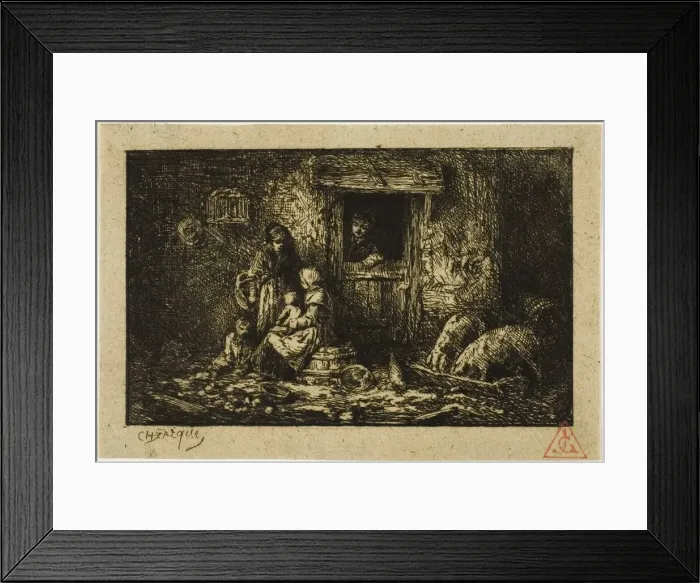 Framed Print : Doorway of a Farmhouse, n. d. Creator: Charles Emile Jacque Framed Print : Doorway of a Farmhouse, n. d. Creator: Charles Emile Jacque