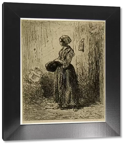 Standing Peasant Woman, 1845. Creator: Charles Emile Jacque