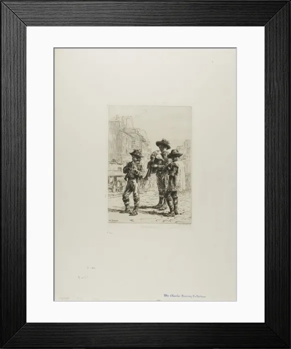 Framed Print : Pifferari, c. 1865. Creator: Charles Emile Jacque Framed Print : Pifferari, c. 1865. Creator: Charles Emile Jacque