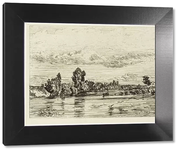 Landscape Near Asnieres, 1844. Creator: Charles Emile Jacque