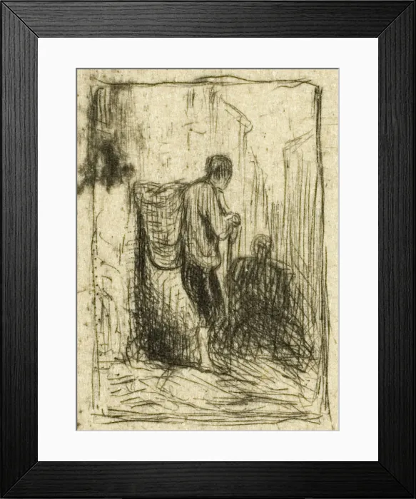 Framed Print : Rag-Picker, c. 1843. Creator: Charles Emile Jacque Framed Print : Rag-Picker, c. 1843. Creator: Charles Emile Jacque