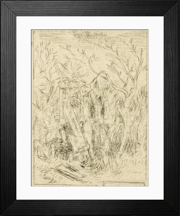 Framed Print : Untitled (Landscape), c. 1843. Creator: Charles Emile Jacque Framed Print : Untitled (Landscape), c. 1843. Creator: Charles Emile Jacque