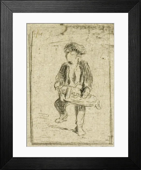 Framed Print : Hurdy-Gurdy Player, c. 1843. Creator: Charles Emile Jacque Framed Print : Hurdy-Gurdy Player, c. 1843. Creator: Charles Emile Jacque
