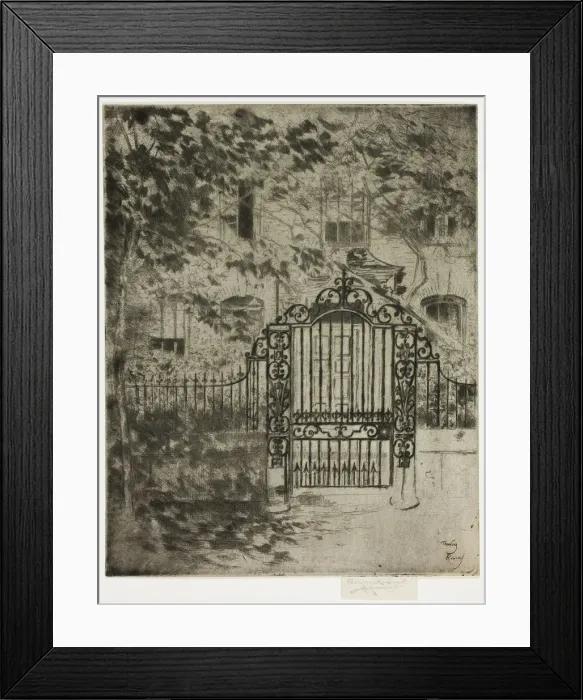 Framed Print : The Gate, Chelsea, 1889-90. Creator: Theodore Roussel Framed Print : The Gate, Chelsea, 1889-90. Creator: Theodore Roussel