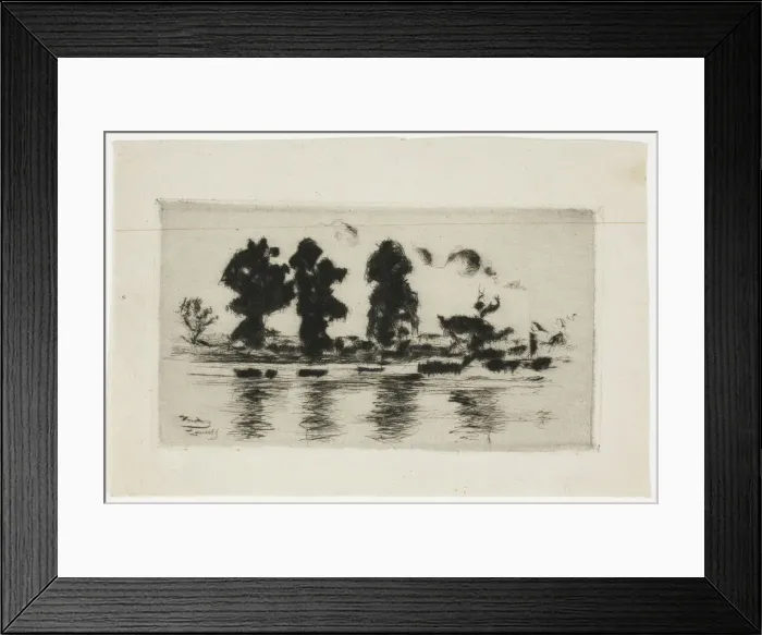Framed Print : The Thames, Evening, 1897. Creator: Theodore Roussel Framed Print : The Thames, Evening, 1897. Creator: Theodore Roussel