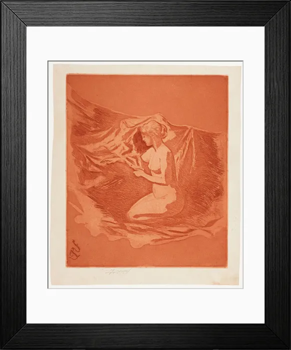 Framed Print : Embers Glow, 1890-97. Creator: Theodore Roussel Framed Print : Embers Glow, 1890-97. Creator: Theodore Roussel