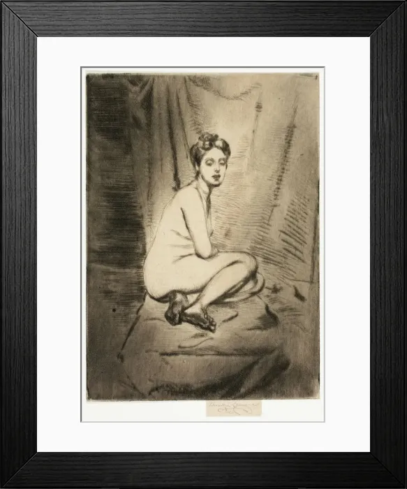 Framed Print : Figure of a Woman Crouching, 1906. Creator: Theodore Roussel Framed Print : Figure of a Woman Crouching, 1906. Creator: Theodore Roussel