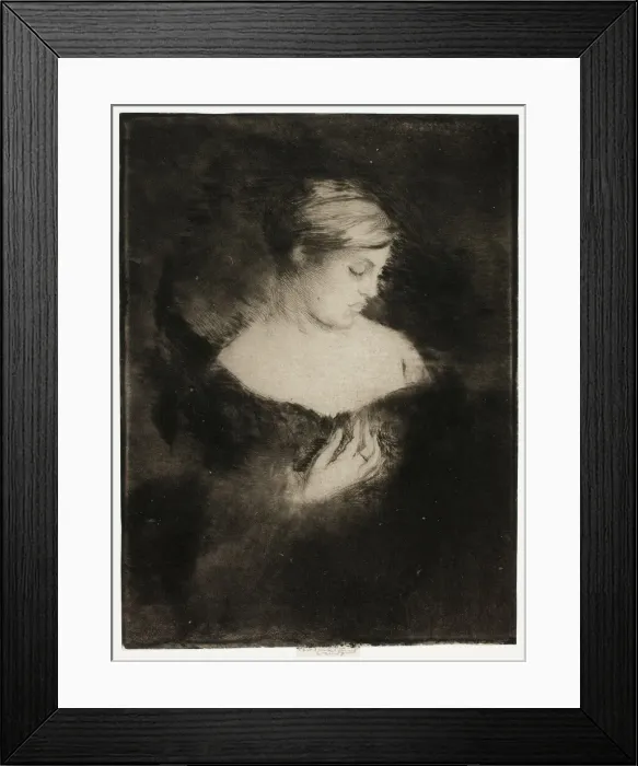 Framed Print : Profile of a Woman, 1900-05. Creator: Theodore Roussel Framed Print : Profile of a Woman, 1900-05. Creator: Theodore Roussel
